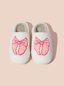 Hatastic Pink Cute Bow Slip-On Slippers For Women Indoor Casual Home Wear Gifts Music Fest - Pink - View 2