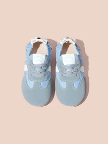 Hatastic 女士软底复古休闲芭蕾平底鞋，系带设计，百搭，适合搭配连衣裙，一脚蹬，简约运动鞋，圣诞礼物之选 - 藍色 - 查看 3