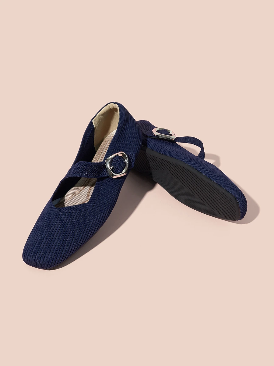 Hatastic 1 Đôi giày bệt nữ cỡ lớn, mũi vuông, kiểu dáng thường ngày, dễ mang, chắc chắn khi đi bộ, thiết kế quai Mary Jane có thể điều chỉnh, phù hợp cho phụ nữ trung niên và người cao tuổi, thích hợp làm quà tặng khi đi mua sắm hoặc tham dự lễ hội âm nhạc. - Màu xanh lam - Xem 1