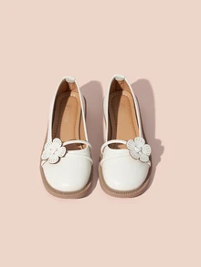 Hatastic 秋冬季女士花朵装饰平底鞋，时尚米色户外鞋，音乐节礼物 - 白色 - 查看 2