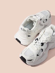 Hatastic Fall/Winter Sporty Running Shoes For Women, Two Tone Lace-Up Front Sneakers Gifts - Multicolor - View 5