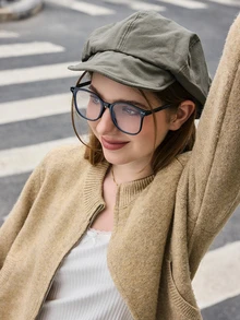 Hatastic 贝雷帽・复古艺术风报童帽 | 大号立体剪裁，显脸小・慵懒随性，百搭 | 艺术风女孩春秋出门必备单品・复古风 | 新潮透气・日式画家帽元素圣诞礼物 - 多色 - 查看 3