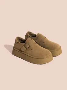 Hatastic 女士新款全包覆式套脚乐福鞋，厚底休闲厚底鞋，适合秋季和圣诞节送礼