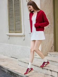 Hatastic Herbst/Winter Neue Damen Flache Schnürschuhe mit Farbblöcken, Runde Zehenpartie Bequeme Laufschuhe für Lässig, Pendeln, Ausgehen, Party, Ganzjährige Weihnachtsgeschenke