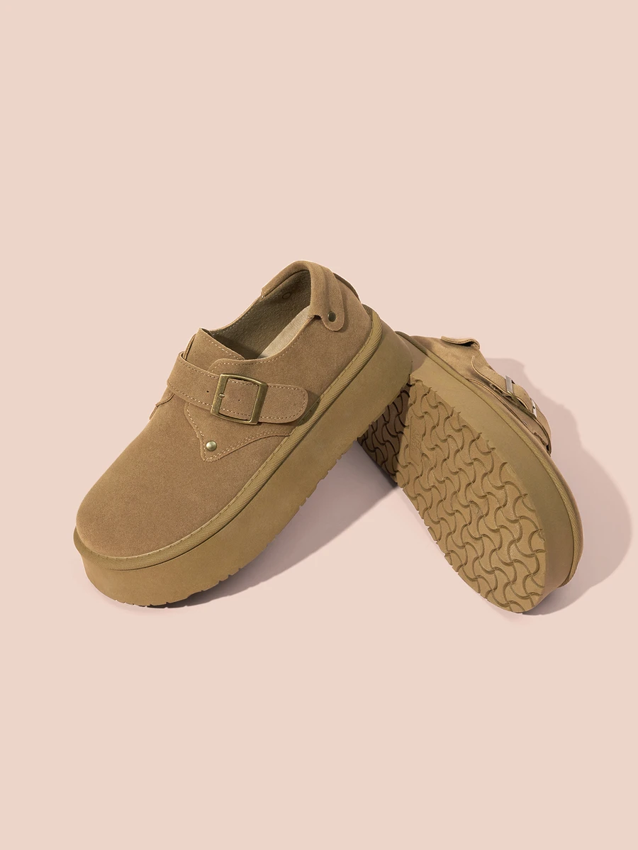 Hatastic 女士新款全包覆式套脚乐福鞋，厚底休闲厚底鞋，适合秋季和圣诞节送礼