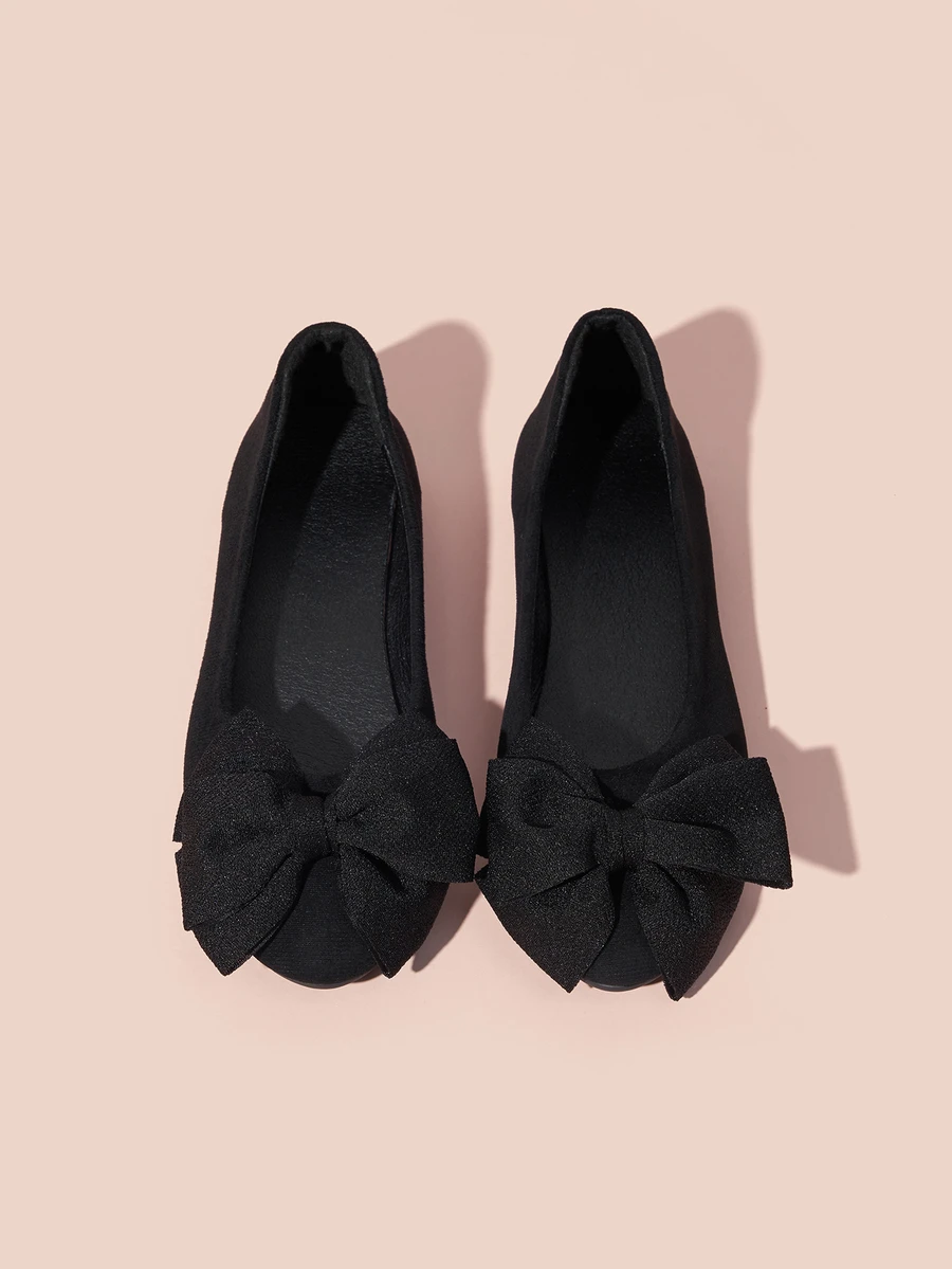Hatastic Stylish Bow Decor Women's Classic Round Toe Flat Shoes - Slip-On Soft Bottom Round Toe Women Shoes, Lightweight & Comfortable - Fashionable Bow Design Showcases Elegance - Classic, Fashionable, Elegant, Versatile Gifts Music Fest