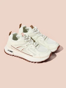 Hatastic 2025新款学生休闲复古运动鞋，厚底系带厚底硫化鞋，百搭学院风圣诞礼物 - 棕色 - 查看 2