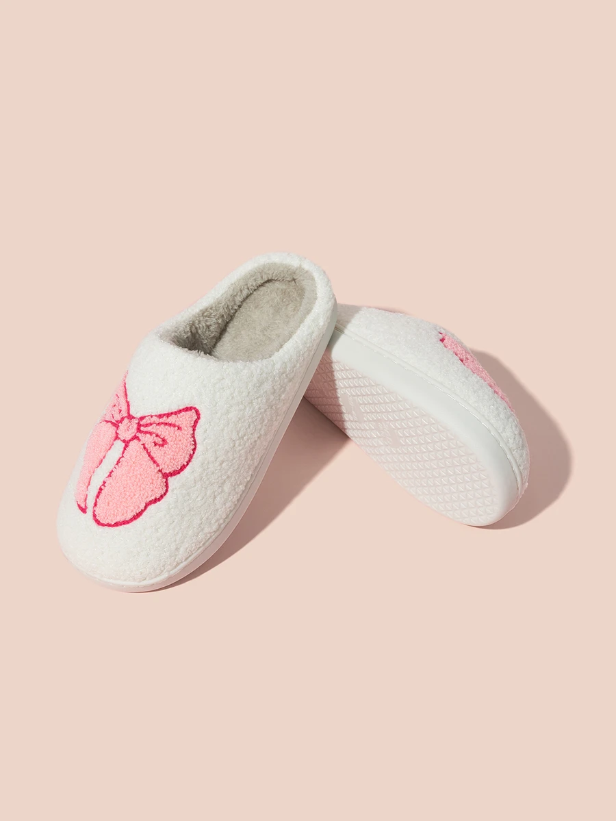 Hatastic Pink Cute Bow Slip-On Slippers For Women Indoor Casual Home Wear Gifts Music Fest - Pink - View 1