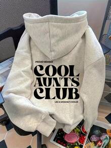 Áo hoodie nỉ cỡ lớn mùa thu COOL AUNTS CLUB, Áo nỉ chui đầu dài tay thường ngày cho nữ trở lại trường - Màu Xám nhạt - Xem 1