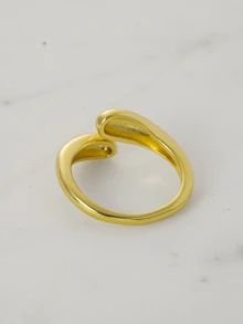 Clariva 1pc Stainless Steel Smooth Double Beads Adjustable Ring, Women's Wedding Couple Ring, Valentine's Day Jewelry Gift,Mom,Mother,Mother's Day,Gift Gifts - Teardrop Ring - View 3