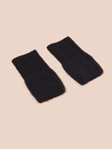 Hatastic 女士半指手套，加厚保暖露指针织手套，适合秋冬季节，防寒防写字，圣诞礼物 - A - 查看 5