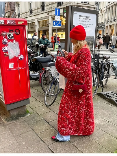 新款花卉图案加大码女式休闲长款开衫 - 秋冬季，柔软百搭面料，渐变色，不对称/不对称多色针织毛衣外套，适合节日及所有季节 - 新年必备