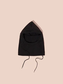 女士黑色羊毛拉法帽，防晒骑行帽，音乐节礼物 - 黑色 - 查看 1