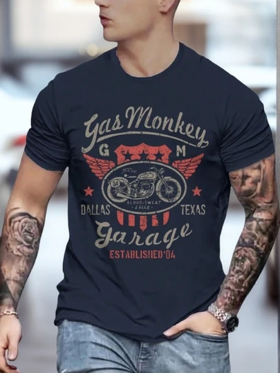 Men's Personalized Printed Short Sleeve T-Shirt | Suitable For Summer Wear | Comfortable & Breathable | Leading Fashion