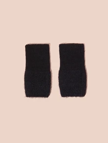 Hatastic 女士半指手套，加厚保暖露指针织手套，适合秋冬季节，防寒防写字，圣诞礼物 - A - 查看 1