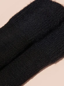 Hatastic 女士半指手套，加厚保暖露指针织手套，适合秋冬季节，防寒防写字，圣诞礼物 - A - 查看 4