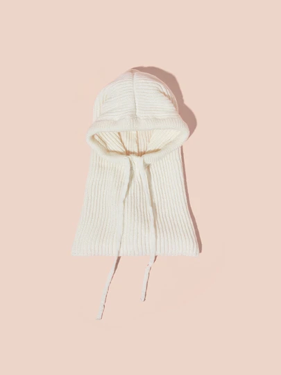 Hatastic 1件/2件装女士抽绳仿领羊毛拉法帽户外滑雪保暖针织面颈防护面罩帽，适合冬季防寒，颜色和款式随机，音乐节礼物