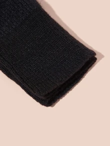 Hatastic 女士半指手套，加厚保暖露指针织手套，适合秋冬季节，防寒防写字，圣诞礼物 - A - 查看 3