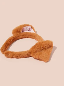 Hatastic 1个可爱毛绒小狗耳朵发箍，女士口罩清洗发箍，趣味发饰发圈，发带，发箍头箍圣诞礼物 - 彩色 - 查看 5
