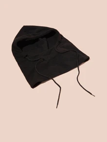 女士黑色羊毛拉法帽，防晒骑行帽，音乐节礼物 - 黑色 - 查看 5