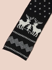 Hatastic 1pc Women's Cashmere Scarf With Reindeer Print, Lightweight Soft Winter Shawl Wrap, Warm Travel Scarf Gifts Music Fest - View 5