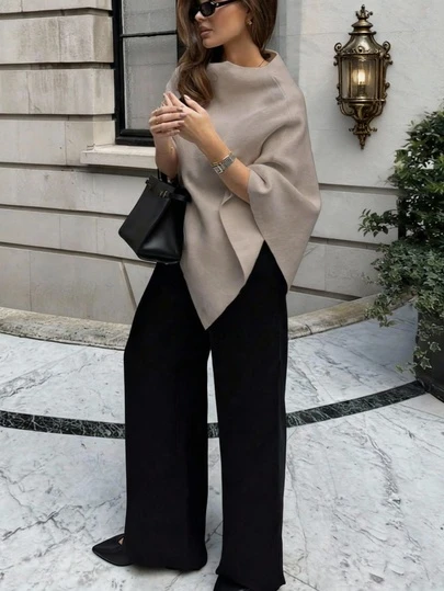 Modischer einfarbiger gerippter Schal, Alltagskleidung, Herbst/Winter