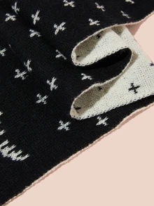 Hatastic 1pc Women's Cashmere Scarf With Reindeer Print, Lightweight Soft Winter Shawl Wrap, Warm Travel Scarf Gifts Music Fest - View 3