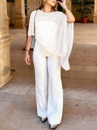 Modern och elegant lösstickad kofta med sjal, Dam, Stor passform, Lätt, Snygg, Lämplig för vår/sommar, Vardag, Resor, Strand