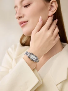 Clariva 1件优雅奢华时尚钻石珍珠手链腕表，女士生日/节日礼物/圣诞礼物 - 銀色 - 查看 4