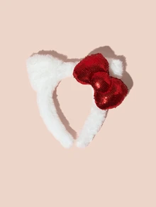 Hatastic Tom's Cat 耳朵毛絨髮箍，S 號休閒拍照髮飾，蝴蝶結髮箍，聚酯纖維，適合四季情人節，髮帶，髮箍，禮物，音樂節，返校季 - 彩色 - 查看 9