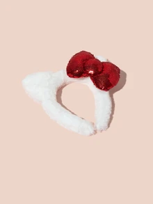 Hatastic Tom's Cat 耳朵毛絨髮箍，S 號休閒拍照髮飾，蝴蝶結髮箍，聚酯纖維，適合四季情人節，髮帶，髮箍，禮物，音樂節，返校季 - 彩色 - 查看 8