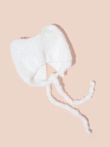 Hatastic 1PC Hat Solid Color Plush Lace Up Hat Cute Cat Ear Hat Brimless Knitted Hat Keep Warm Winter Daily Shopping Travel Gifts - Multicolor - View 4