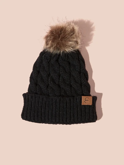 Hatastic 1顶男女通用毛球Y2K风格保暖透气时尚百搭针织帽，适合户外滑雪和休闲穿着，秋冬季圣诞节礼物