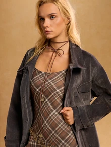 Tropiscape 1件波西米亚风长款皮项链 黑色皮革缠绕式颈链 复古圆盘硬币项链 瓦根麂皮项链 链条首饰 女士和女孩圣诞礼物 - 棕色 - 查看 3