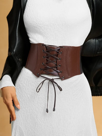 Tropiscape 1件女士棕色复古弹力腰带束身衣，适合圣诞派对或日常穿着，圣诞礼物