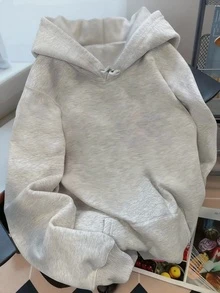 Plus Size Women's Sunflower With "GROW IN GRACE" Text Pattern Sweatshirt | Loose Casual Fall & Winter - Light Grey - View 2