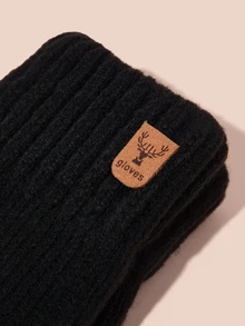 Hatastic 1 đôi găng tay mùa đông hai lớp giữ ấm cho nữ, có chức năng cảm ứng màn hình, được dệt từ da hươu và lông cừu giúp giữ ấm trong thời tiết lạnh, hoàn hảo cho các bữa tiệc, lái xe, chơi game, đạp xe, leo núi và viết. Phụ kiện găng tay mùa đông, quà tặng lễ hội âm nhạc. - màu đen - Xem 5