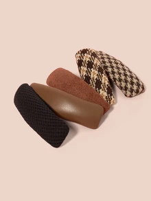 Hatastic 5 Stücke Damen Haarklemmen im Hahnentrittmuster und Streifen, aus Leder, modisch und vielseitig, 8 cm/3,15 Zoll, eleganter und minimalistischer Stil, geeignet für den täglichen Gebrauch, Partys, Pendeln, Urlaub, Frisuren und Kosmetik zum Kombinieren mit Kleidung und Accessoires, Schul-Haarklammern, Haarspangen, Schulsachen, College Weihnachtsgeschenke - Verschiedenfarbig - Übersicht 5