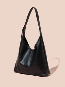 Hatastic 时尚大容量女士单肩包，设计感十足的手提包，音乐节礼物之选 - 黑色 - 查看 2