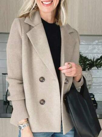 Women's Casual Double-Breasted Regular Coat For Autumn/Winter