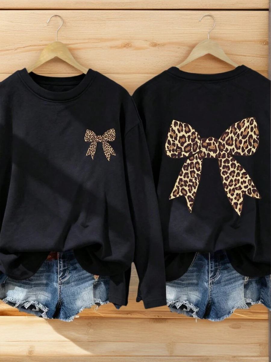 1pc Tween Girl Casual Butterfly Print Long Sleeve T-Shirt, Comfortable Layering Top For Young Students, Autumn/Winter - Black - View 1