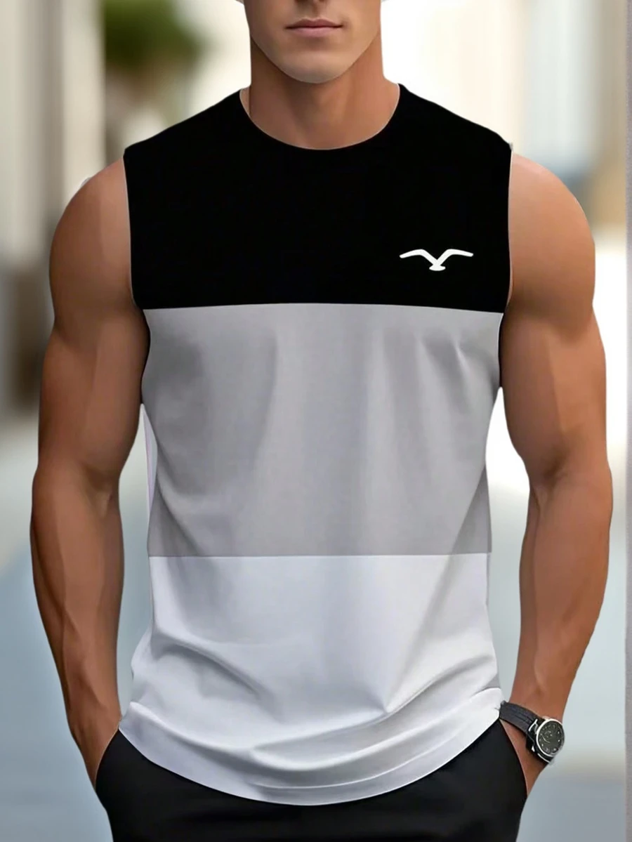 夏季男士休闲无袖印花背心