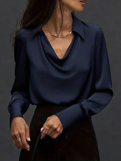 Klassisches weißes Hemd mit Knopfdetails, Regular Fit, Schalkragen, Langarm für Frauen, Herbstkleidung, Herbstkleider für Frauen, Herbstoutfits für Frauen, Herbstbekleidung, Business-Casual für Frauen, Business-Casual Outfits für Frauen, Business-Casual, Vintage Kleidung für Frauen, Vintage Kleidung, Business-Casual für Frauen, Bürooutfits für Frauen, Arbeitskleidung für Frauen Frühling