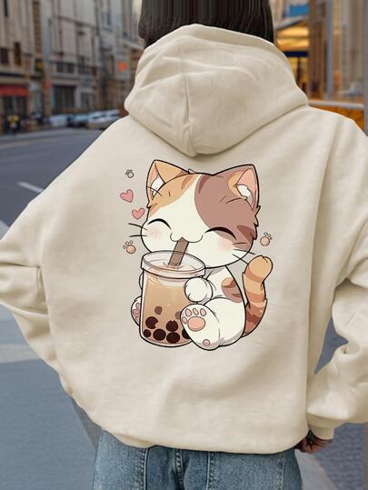 1 st. Tween Girls Casual Printed Hoodie Sweatshirt, Varm, Termofodrad Långärmad Tröja För Tonåringar, Lämplig För Alla Hjärtans Dag