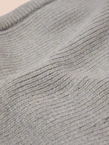 Hatastic 1件男女通用时尚冬季针织连帽围脖，抽绳拉法帽，保暖百搭的圣诞礼物 - 灰色 - 查看 4