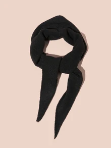 Hatastic 1 buc. Eșarfă/șal triunghiular pufos ușor, culoare solidă, casual, pentru femei, roșu/gri/bej/negru, potrivit pentru întâlniri, cumpărături, purtare zilnică, cadouri, festivaluri de muzică - A - Vizualizare 2