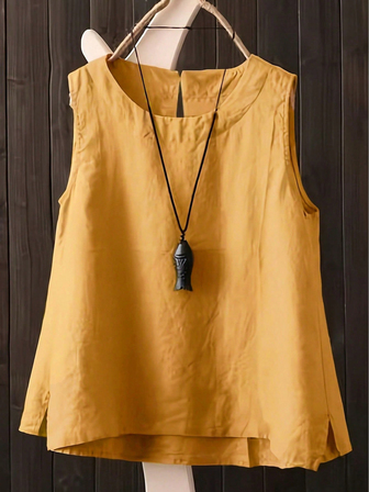 Camiseta de tirantes lisa de mujer, de moda para el verano