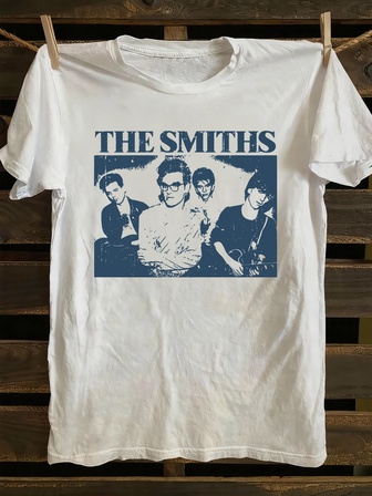 Women's Summer Simple Photo Print Crew Neck Short Sleeve Casual White T-Shirt