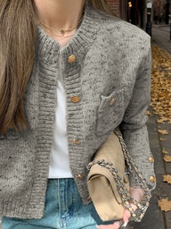 Nuevo suéter informal de mujer para otoño/invierno 2025, cárdigan de punto de moda adecuado para uso diario, en casa y al aire libre