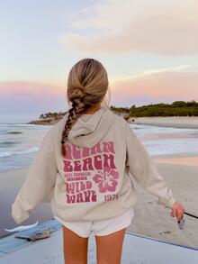 1 套女童休闲印花连帽卫衣，长袖加厚抓绒设计，适合秋冬季节 - 穿上我们舒适时尚的儿童连帽衫，探索世界！